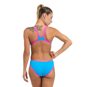 ARENA One Biglogo - Turquoise Fluo Pink  - Maillot Natation Femme 1 piece
