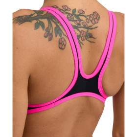 ARENA One Biglogo - Black Fluo Pink  - Maillot Natation Femme 1 piece