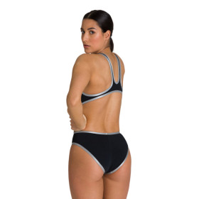 ARENA One Biglogo - Black Silver R   - Maillot Natation Femme 1 piece