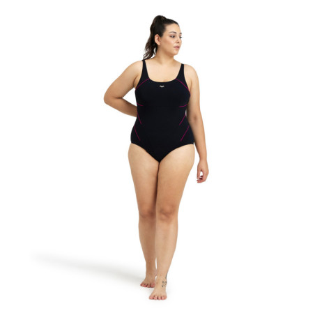 Arena Bodylift JEWEL Plus R Black Rose Violet   - Maillot Grandes tailles  Aquagym et Natation