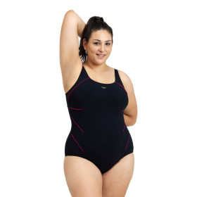 Arena Bodylift JEWEL Plus R Black Rose Violet   - Maillot Grandes tailles  Aquagym et Natation