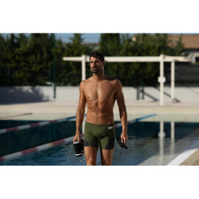 ZEROD BOXER Khaki Dark Grey  - Aquashort boxer Natation Homme