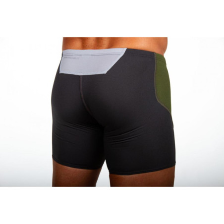 ZEROD BOXER Khaki Dark Grey - Aquashort boxer Natation Homme | Les4Nages