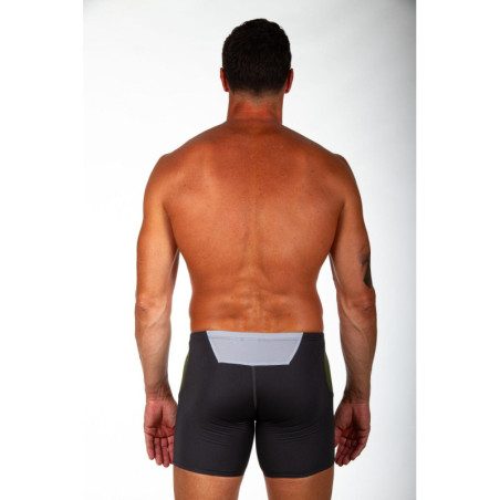 ZEROD BOXER Khaki Dark Grey - Aquashort boxer Natation Homme | Les4Nages