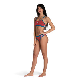 Bikini Arena ICONS Cross Back Solid  Astrored Blue Cosmo  -  Maillot Natation Femme 2 pieces