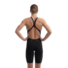 SPEEDO FastSkin LZR PURE INTENT 2.0 OpenBack Kneeskin Dos Ouvert- Black -Combinaison Natation Competition Femme