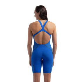 SPEEDO FastSkin LZR PURE INTENT 2.0 OpenBack Kneeskin Dos Ouvert - Blue -Combinaison Natation Competition Femme