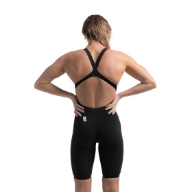 SPEEDO FastSkin LZR PURE VALOR 2.0 OpenBack Kneeskin Dos Ouvert - Black - Combinaison Natation Competition Femme