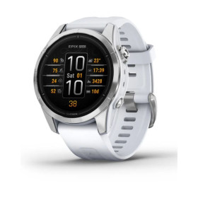 GARMIN EPIX Pro Gen 2 Standard Edition 42 mm - Silver avec bracelet blanc - Montre GPS Running - EN STOCK