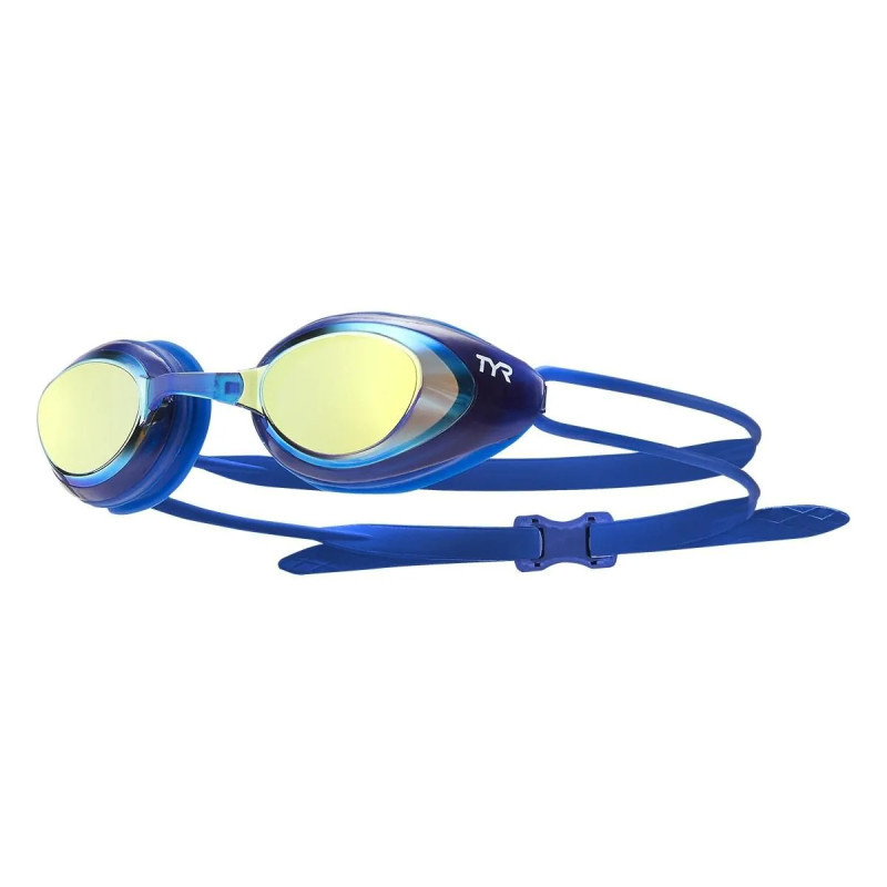 TYR Black Hawk Racing Mirrored Gold Royal - Lunettes Natation