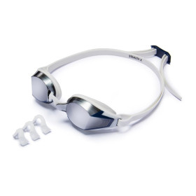 TYR Stealth X Race G Mirror Silver White   - Lunettes Natation