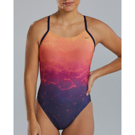 TYR Infrared CutOutfit Navy/Multi - Maillot Natation Femme 1 pièce | Les4Nages