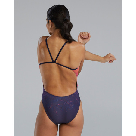 TYR Infrared CutOutfit Navy/Multi - Maillot Natation Femme 1 pièce | Les4Nages