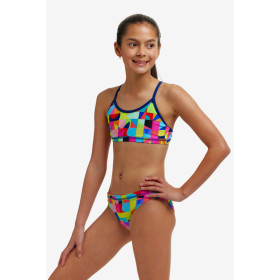 Funkita (6-14 ans) On The Grid Racerback 2 pieces - Maillot de bain Natation Fille 2 pieces