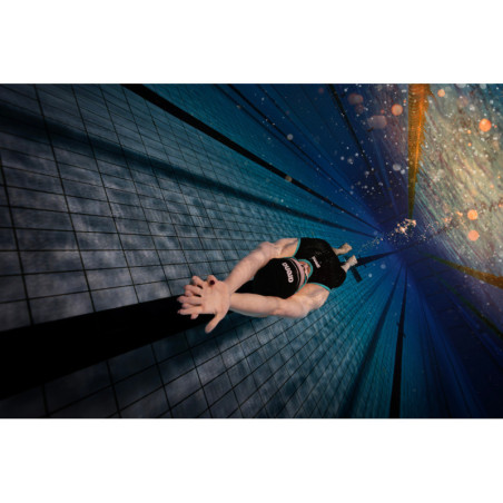 ARENA PRIMO Powerskin Openback (Dos ouvert) Black Teal - Combinaison Natation Femme | Les4Nages