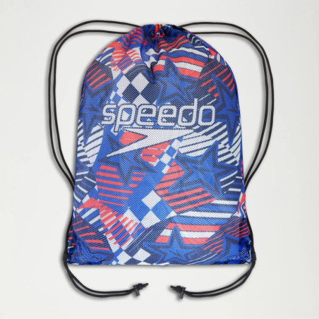 Speedo Printed Mesh Bag Red Blue | Les4Nages