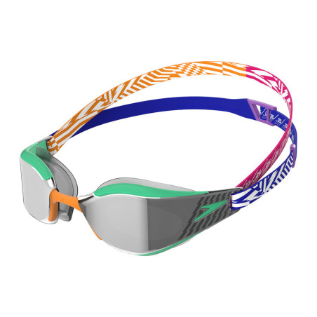 SPEEDO FASTSKIN HYPER ELITE MIRROR Green Orange - Lunettes Natation  | Les4Nages