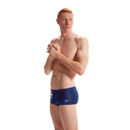 SPEEDO Placement Digital Brief Blue Red  - Maillot Natation