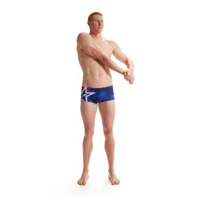 SPEEDO Placement Digital Brief Blue Red  - Maillot Natation