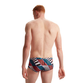 SPEEDO Allover Brief Red Blue - Maillot Natation