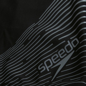 SPEEDO Medley Logo Aquashort Black Green  - Boxer Natation