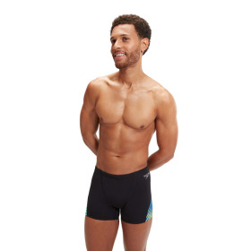 SPEEDO Allover Digital V-Cut Aquashort Blue Green - Boxer Natation