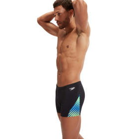 SPEEDO Allover Digital V-Cut Aquashort Blue Green - Boxer Natation