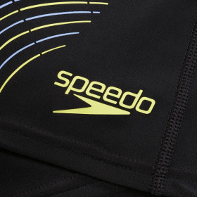 SPEEDO Tech Print Aquashort Black Yellow - Boxer Natation