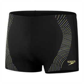 SPEEDO Tech Print Aquashort Black Yellow - Boxer Natation