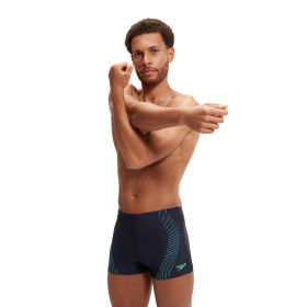 SPEEDO Tech Print Aquashort Navy Green - Boxer Natation