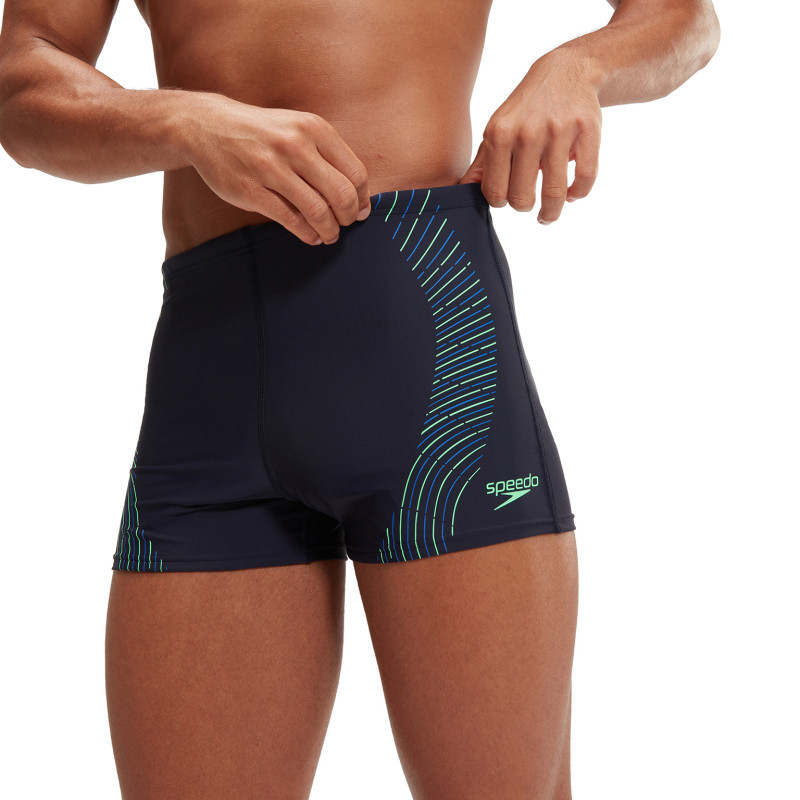 SPEEDO Tech Print Aquashort Navy Green - Boxer Natation | Les4Nages