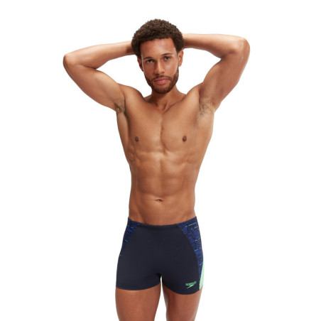 SPEEDO SPLICE Aquashort Navy Green - Boxer homme natation | Les4Nages