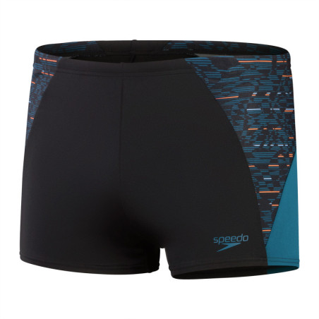 SPEEDO Aquashort SPLICE Black Blue - Boxer homme natation | Les4Nages