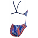 ARENA SPEED STRIPES Challenge Back - Navy Multi Red - Maillot Natation Femme 1 piece 