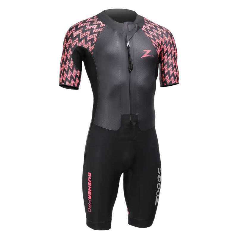 Zoggs RUSHER PRO SHORTY MAN Black Red - Combinaison Swimrun Homme | Les4Nages