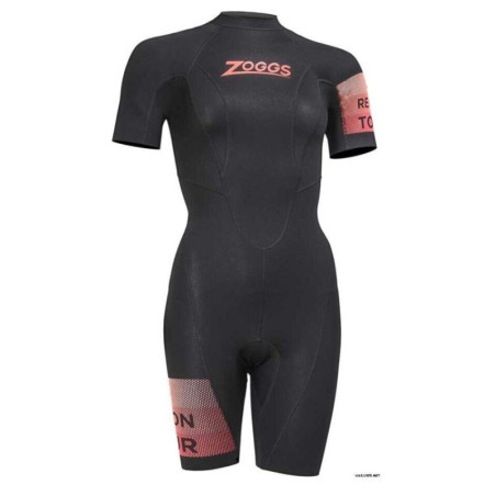 Zoggs RECON Tour Shorty Femme Black Red - Combinaison Eau Libre  | Les4Nages