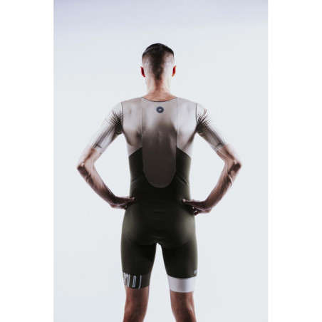 Trifonction Triathlon ZEROD TTSuit RACER HOMME Cedar Green Avec Manches | Les4Nages