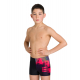 Arena HIGHLIGHT (6-14 ans) Junior Short - Black Fluo Red - Boxer Natation Garçon 