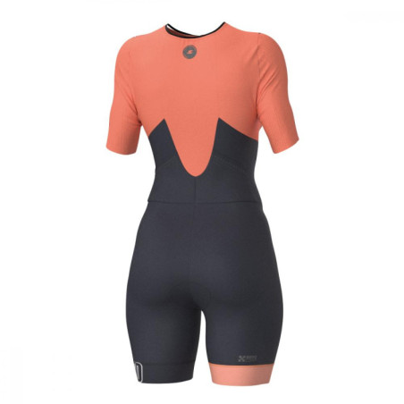 Trifonction Triathlon ZEROD TTSuit RACER FEMME Fusion Coral Avec Manches | Les4Nages