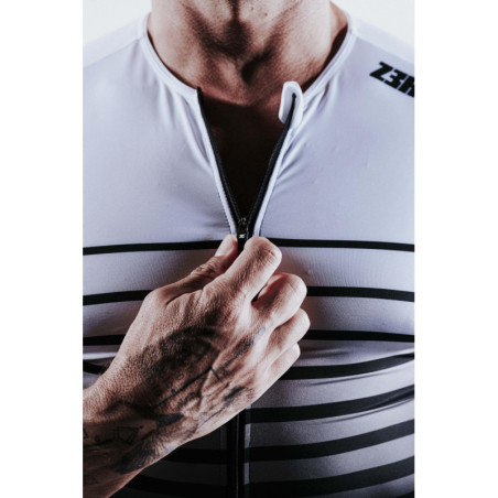 ZEROD Racer TT Faded Mariniere - Singlet Triathlon Homme manches courtes | Les4Nages
