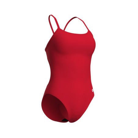 Arena SOLID Lace Back Red White - Maillot de bain natation femme  | Les4Nages
