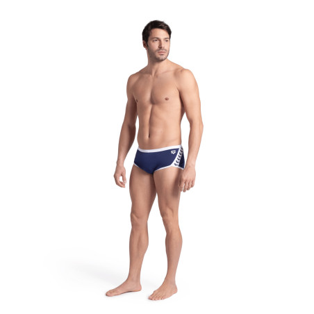 Arena ICONS Swim Low Waist Short Navy White - Boxer Natation Homme | Les4Nages