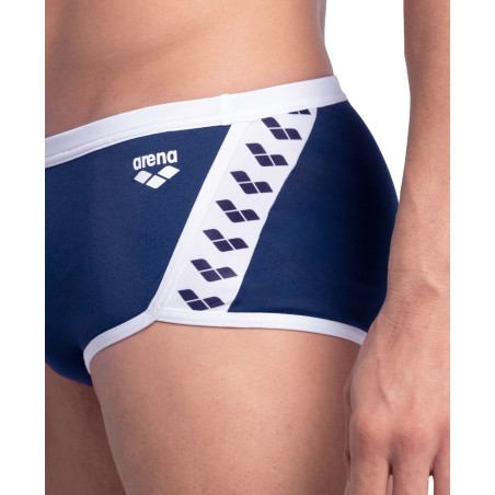 Arena ICONS Swim Low Waist Short Navy White - Boxer Natation Homme | Les4Nages