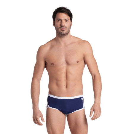 Arena ICONS Swim Low Waist Short Navy White - Boxer Natation Homme | Les4Nages