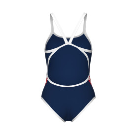 ICONS Super Fly Back Solid  Navy White Red Multi  - Maillot de Bain Arena Femme