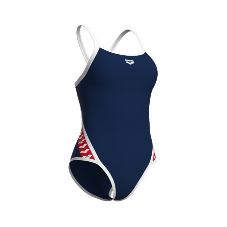 ICONS Super Fly Back Solid Navy White Red Multi - Maillot de Bain Arena Femme | Les4Nages