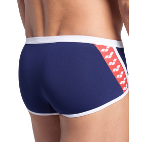 Arena ICONS Swim Low Waist Short Navy White Red Multi   - Boxer Natation Homme