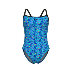 POOLTILES Challenge Back  BLACK-BLUEMULTI  -  Maillot de Bain Arena Femme