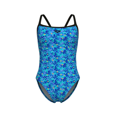 POOLTILES Challenge Back BLACK-BLUEMULTI - Maillot de Bain Arena Femme | Les4Nages