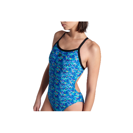 POOLTILES Challenge Back BLACK-BLUEMULTI - Maillot de Bain Arena Femme | Les4Nages